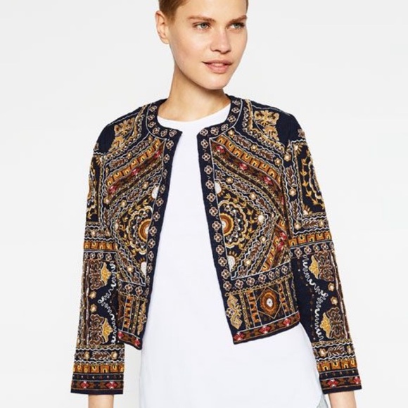 Zara Jackets & Blazers - Zara Beaded Embroidered Jacket